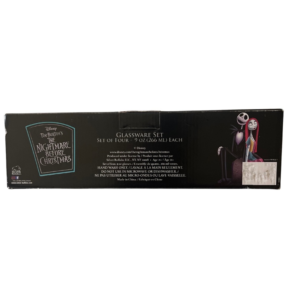 NWT Silver Buffalo Nightmare Before Christmas Glass Set 9oz - Picture 4 of 5